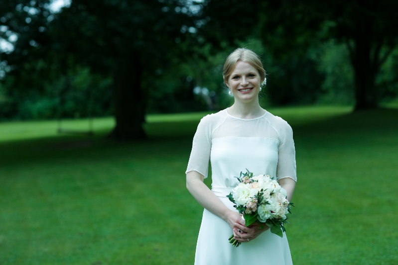 soft silk wedding dress bridal protrait