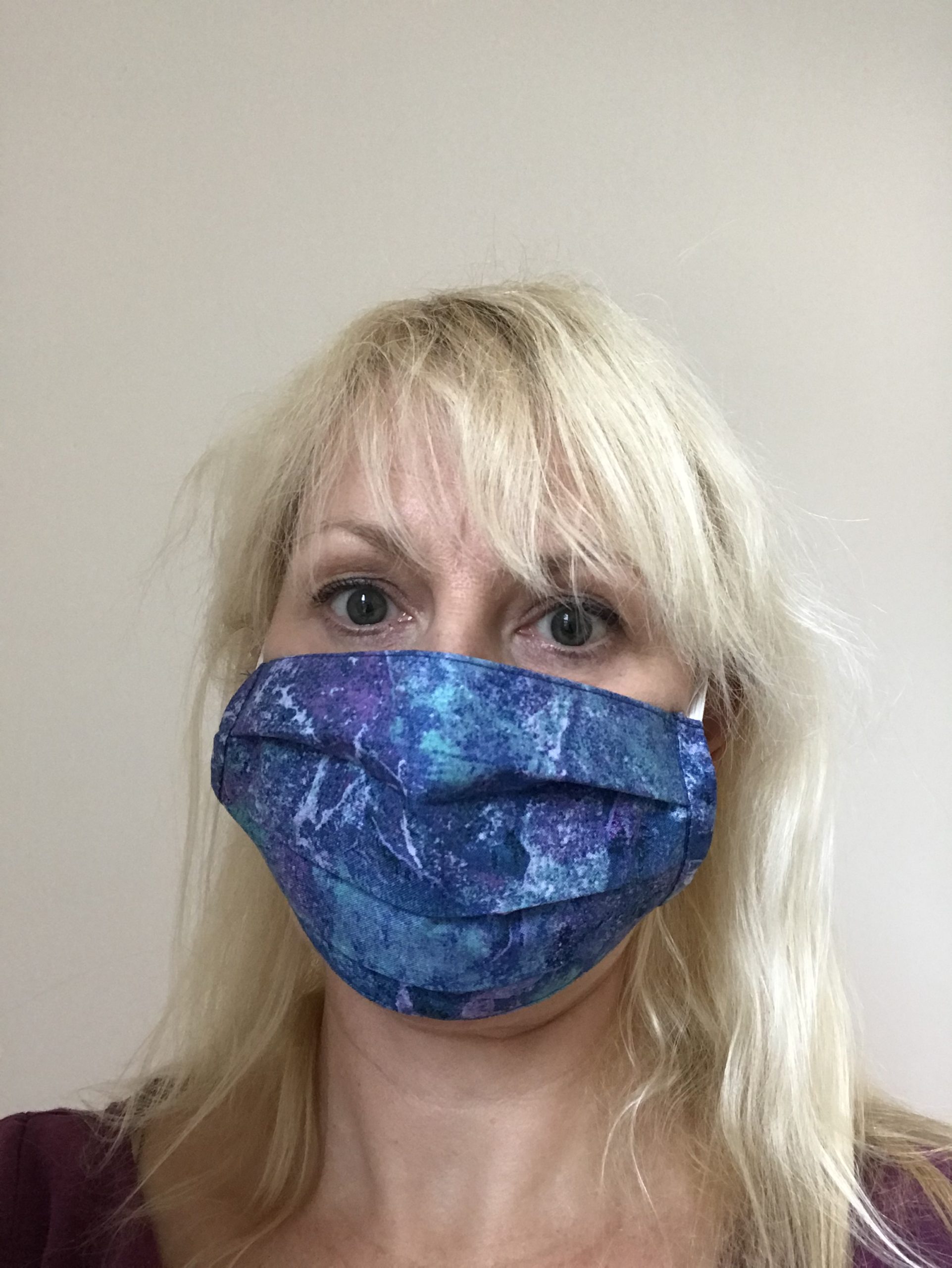 Face Mask Blue and Lavender Graphite - Freja Designer Dressmaking