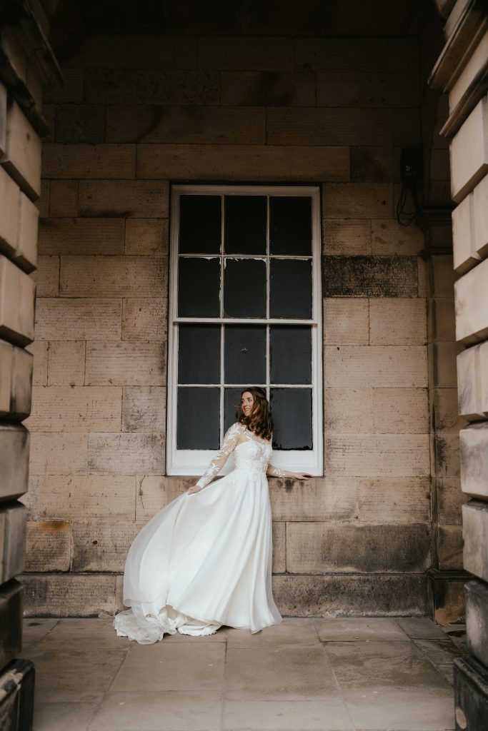 bride in bespoke dress