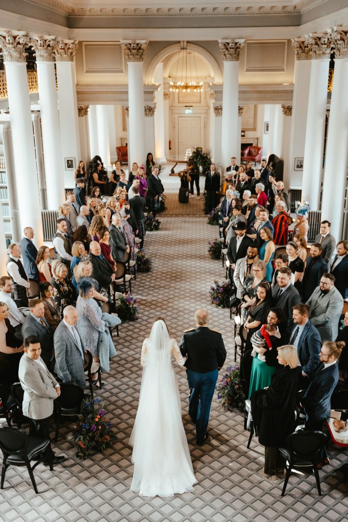 walking down aisle