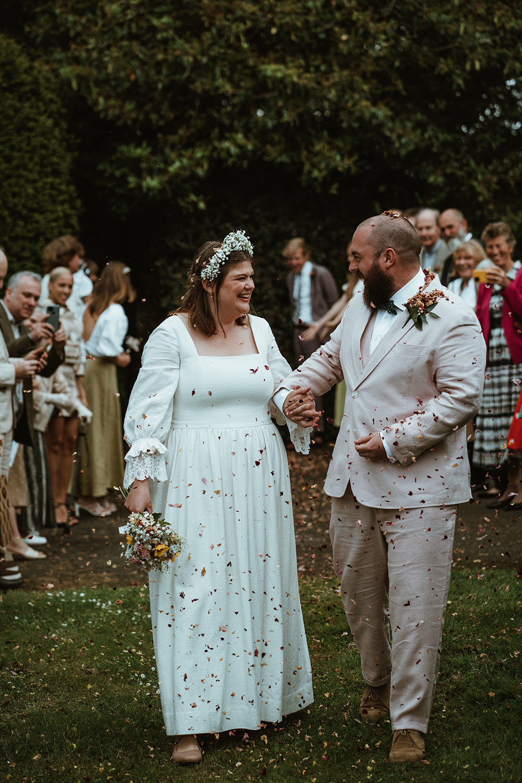 classic linen wedding dress