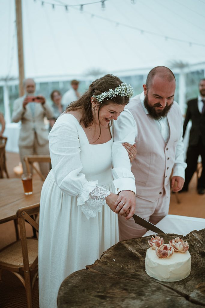 classic linen wedding dress